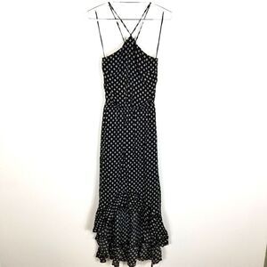 FRAICHE BY J Women Mona Ruffle‎ Halter High-low Dress Size XL Black Sleeveless